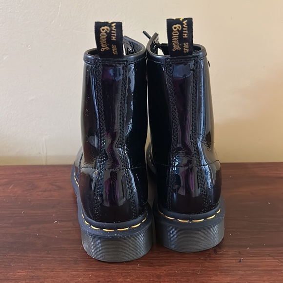 Dr. Martens Shiny Black Combat Boots - Picture 4 of 7